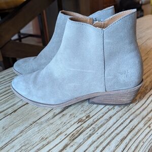 Frye Gray Suede Ankle Boots